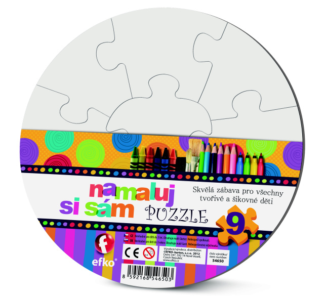 Čisté bílé puzzle kruh -  kreativní