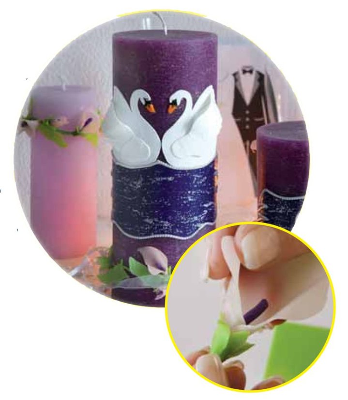 Zdobná vosková fólie 80x220mm/sad 2ks-tm.zelená